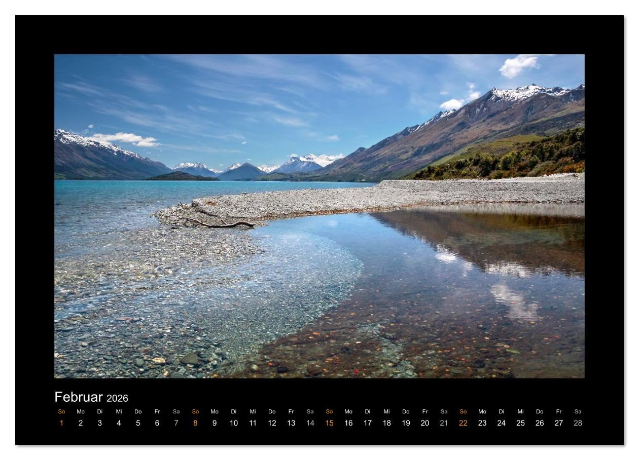 Neuseeland - Wunderwelt der Natur (Wandkalender 2026 DIN A2 quer), CALVENDO Monatskalender: Faszinierende Aufnahmen von unberührten und einsamen Naturlandschaften Neuseelands. (CALVENDO Natur)