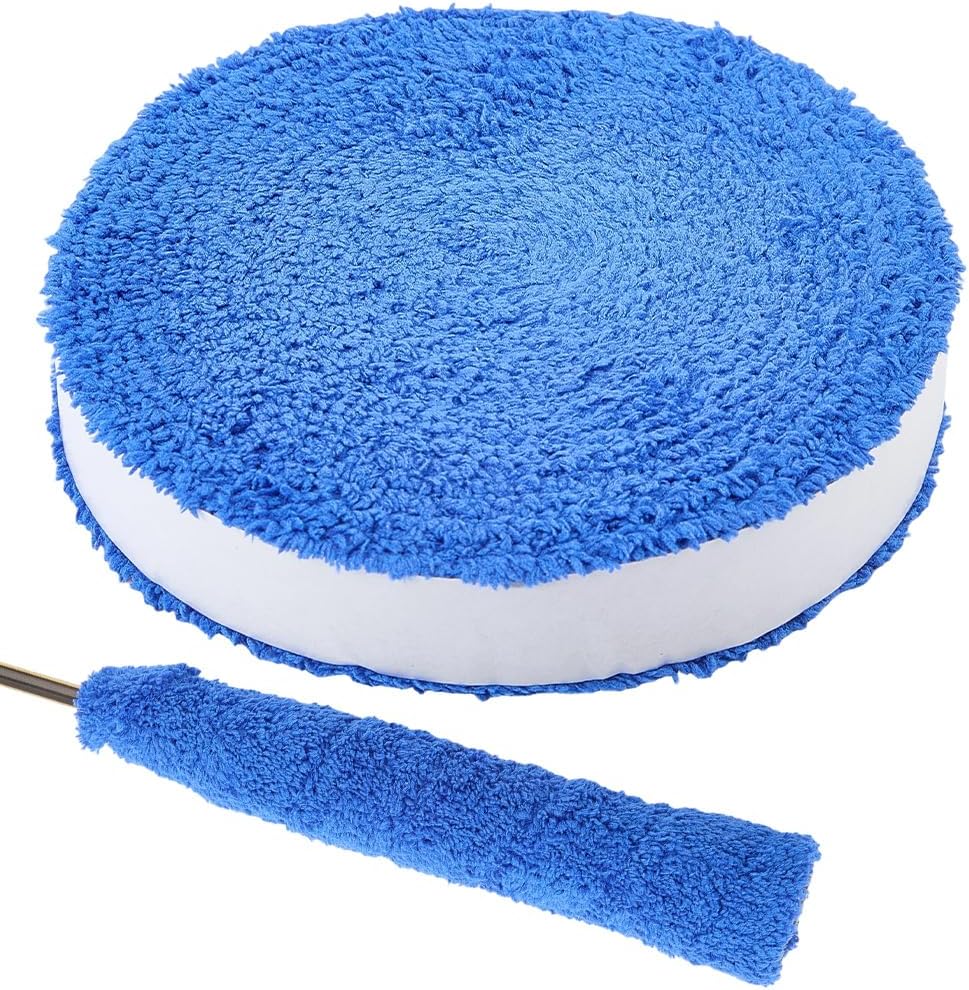CREATCABIN 16.4FT Tennis Towel Racket Grip Tape Badminton Racquet Grip Tape OverGrip Non-Skid Sweatband Wraps Absorbent Towel Roll Shock Reduction for Pickleball Racket Bike Handle Fishing Rod Blue