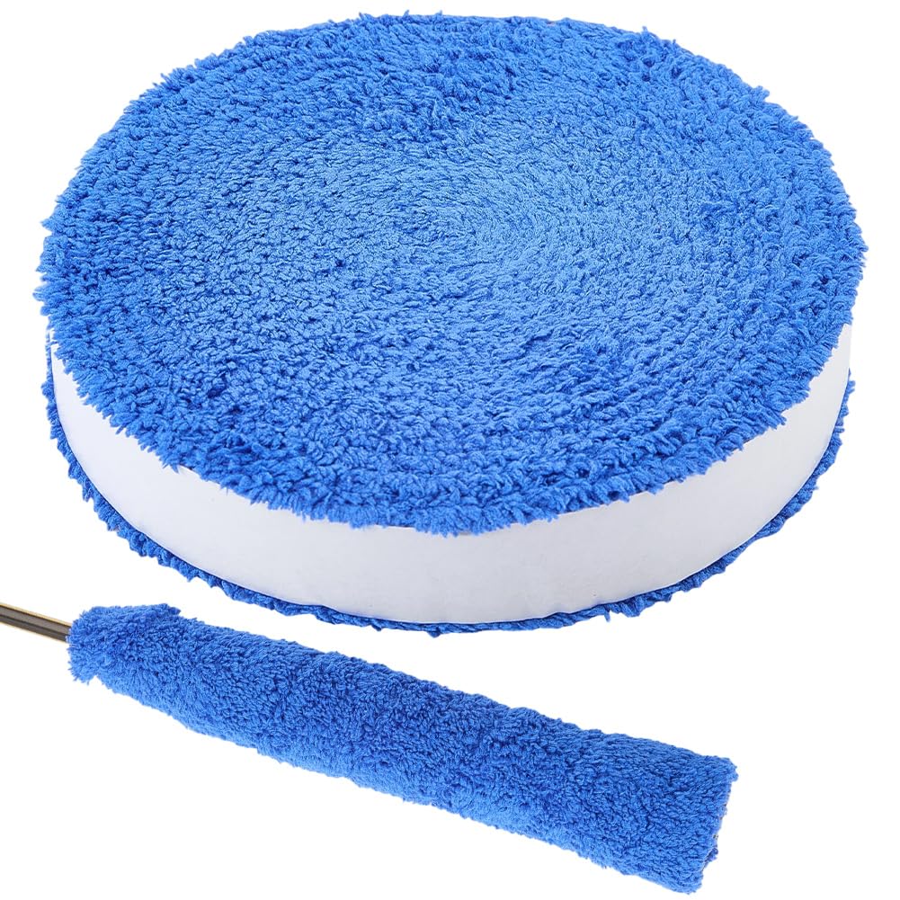 CREATCABIN 16.4FT Tennis Towel Racket Grip Tape Badminton Racquet Grip Tape OverGrip Anti-Skid Sweatband Wraps Absorbent Towel Roll Shock Reduction for Pickleball Racket Bike Handle Fishing Rod Blue