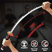Vista 6 de Demon Slayer Sword - Juego completo de cinturón y soporte de 41 pulgadas, forma final de fuego de la espada Tanjiro, Katana de madera