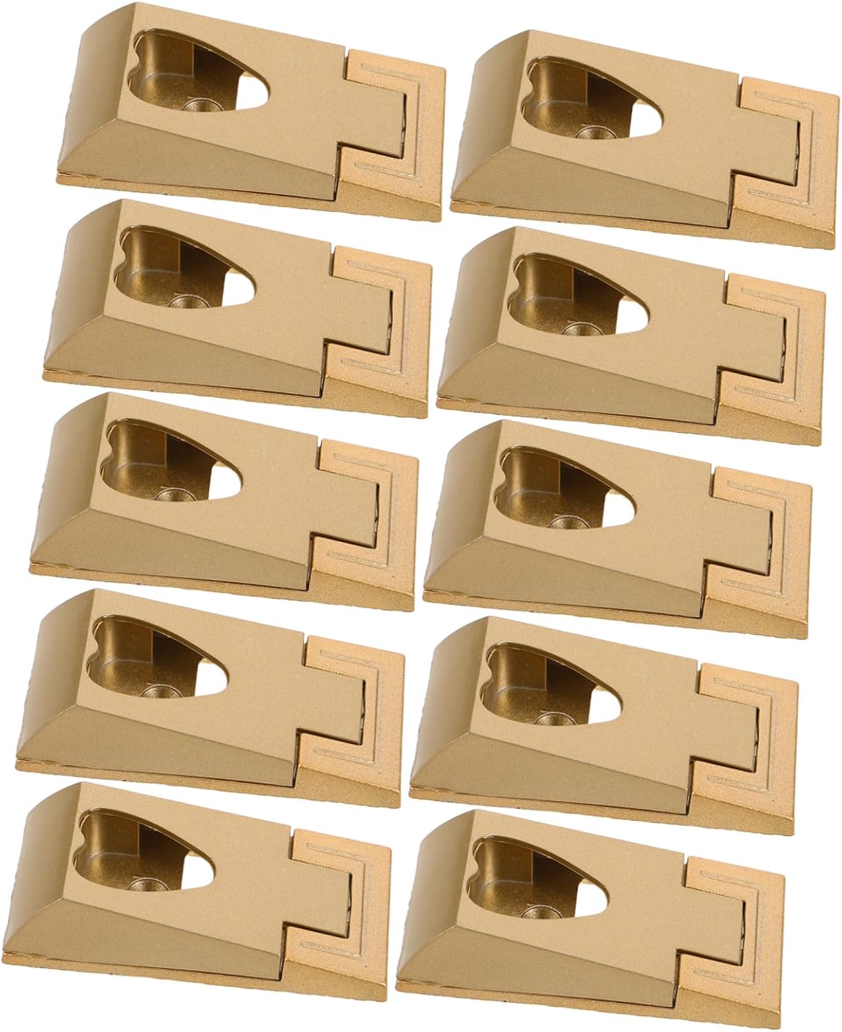 10pcs Golden Metal Closet Rod Brackets Heavy Duty Wall-Mounted Closet Pole Support for Wardrobe Organization and Clothes Storage