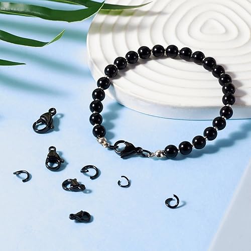 Vista 144 de Pandahall - 100 cierres de pinza de langosta de acero inoxidable, joyería de oro real de 24 quilates, cierre de langosta de 2 colores, cierre