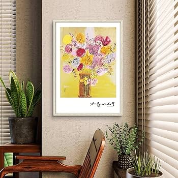Amazon.co.jp: アンディウォーホル 黄色いお花の絵 A4サイズ フレーム