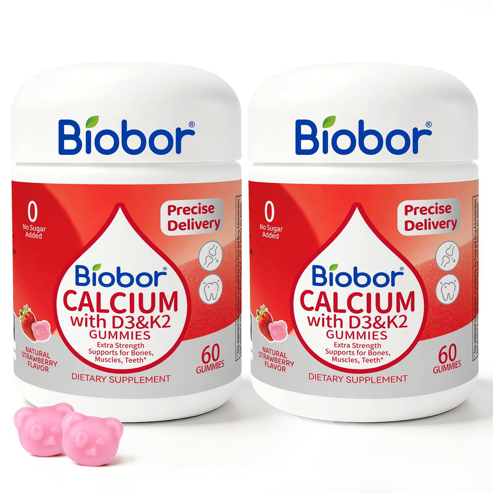 Biobor 200 mg Calcium Gummies with Vitamin D3+ K2, Strawberry 60 Count — Amazon image 9