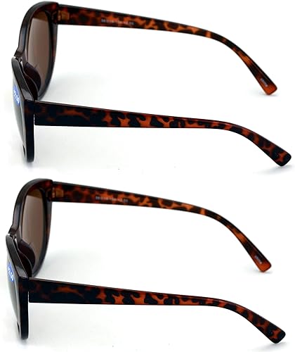 Miniatura 3 de 2 pares de lentes de sol de lectura para mujer, lentes de lectura para exteriores, estilo ojo de gato, vintage, ovalados (2 tortugas, 2.50)