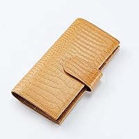 Vista 13 de Funda de planificador B6 con cremallera y gran bolsillo trasero, cuero con estampado de cocodrilo (Croc Steelblue)