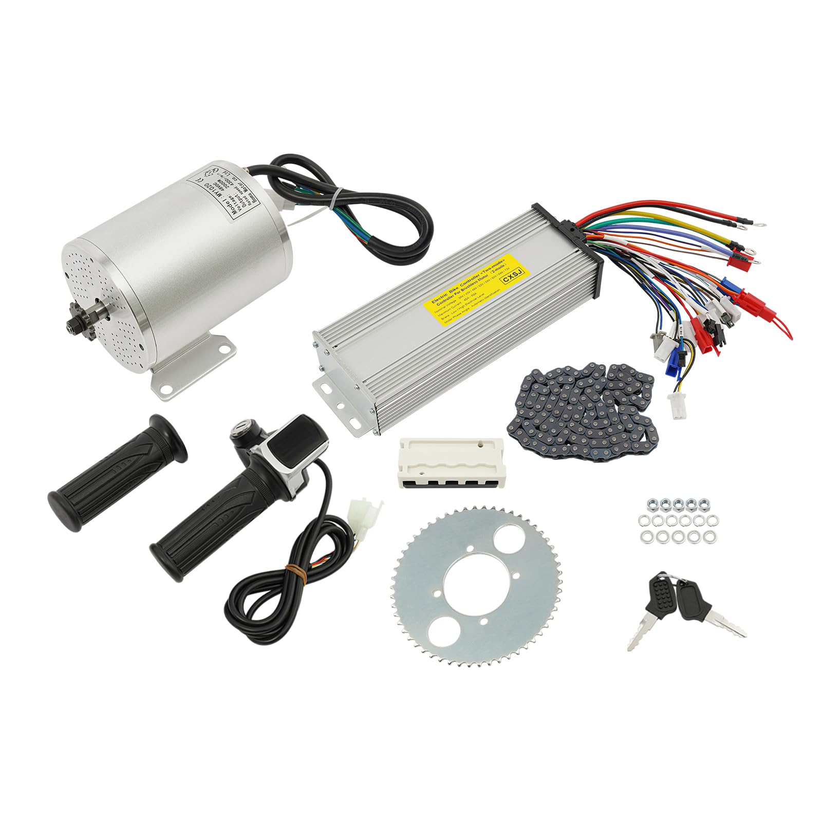 Brushless Motor 48V 2000W DC High Speed Electric Motor 4300RPM Go Kart M  otor Kit 33A 15Mosfet Brushless Controller Motors Kit for Electric Scooter