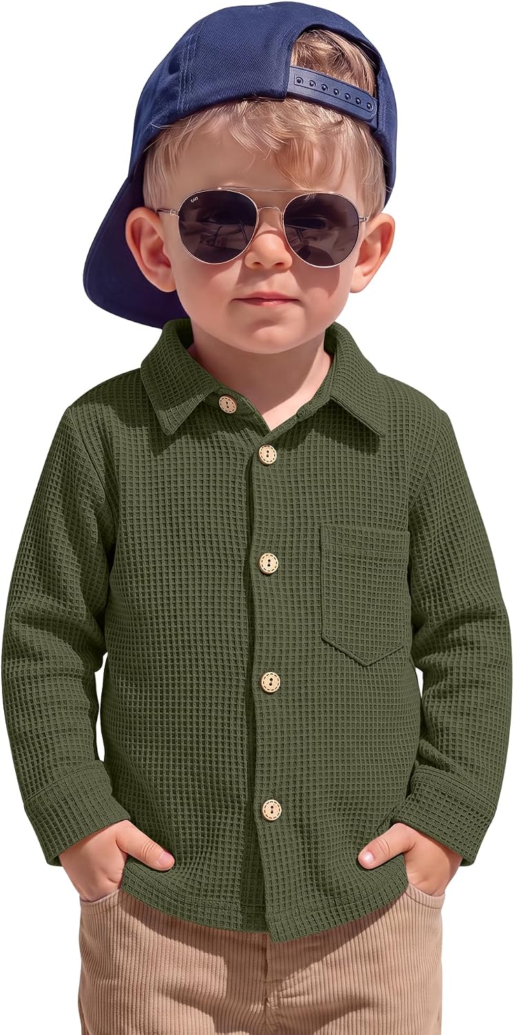 Toddler Boy's Long Sleeve Button Down Shirts