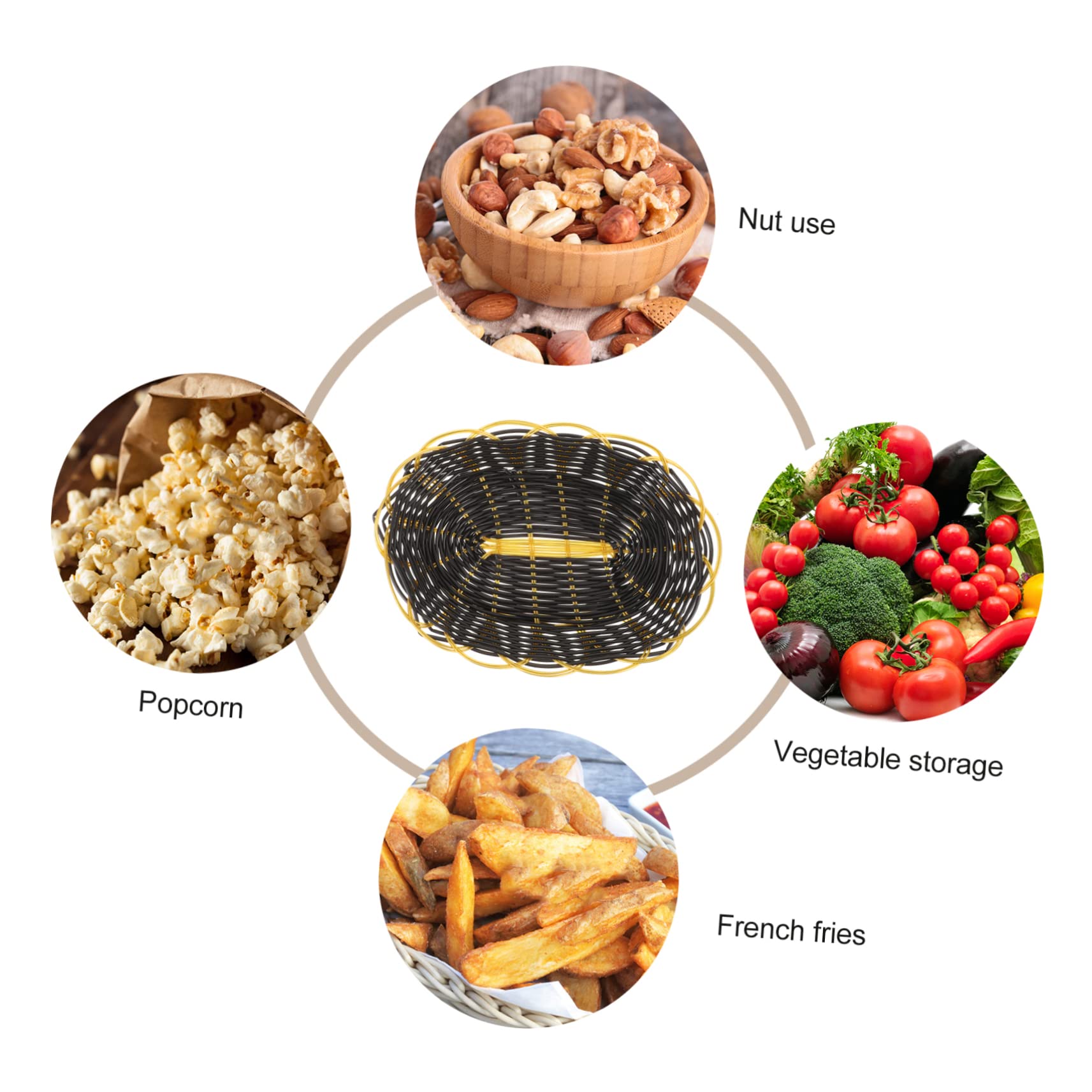 balacoo 6-piece Plastic Fast Food Baskets Bread Basket Tray French Fries Holder Food Serving for Table