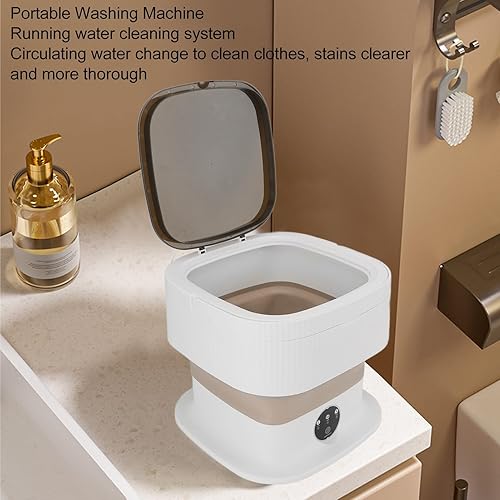 Miniatura 6 de Lavadora portátil, mini lavadora de 40 W y 10 L, IPX4 impermeable, lavadora plegable con panel de control, para apartamentos, campamentos, viajes