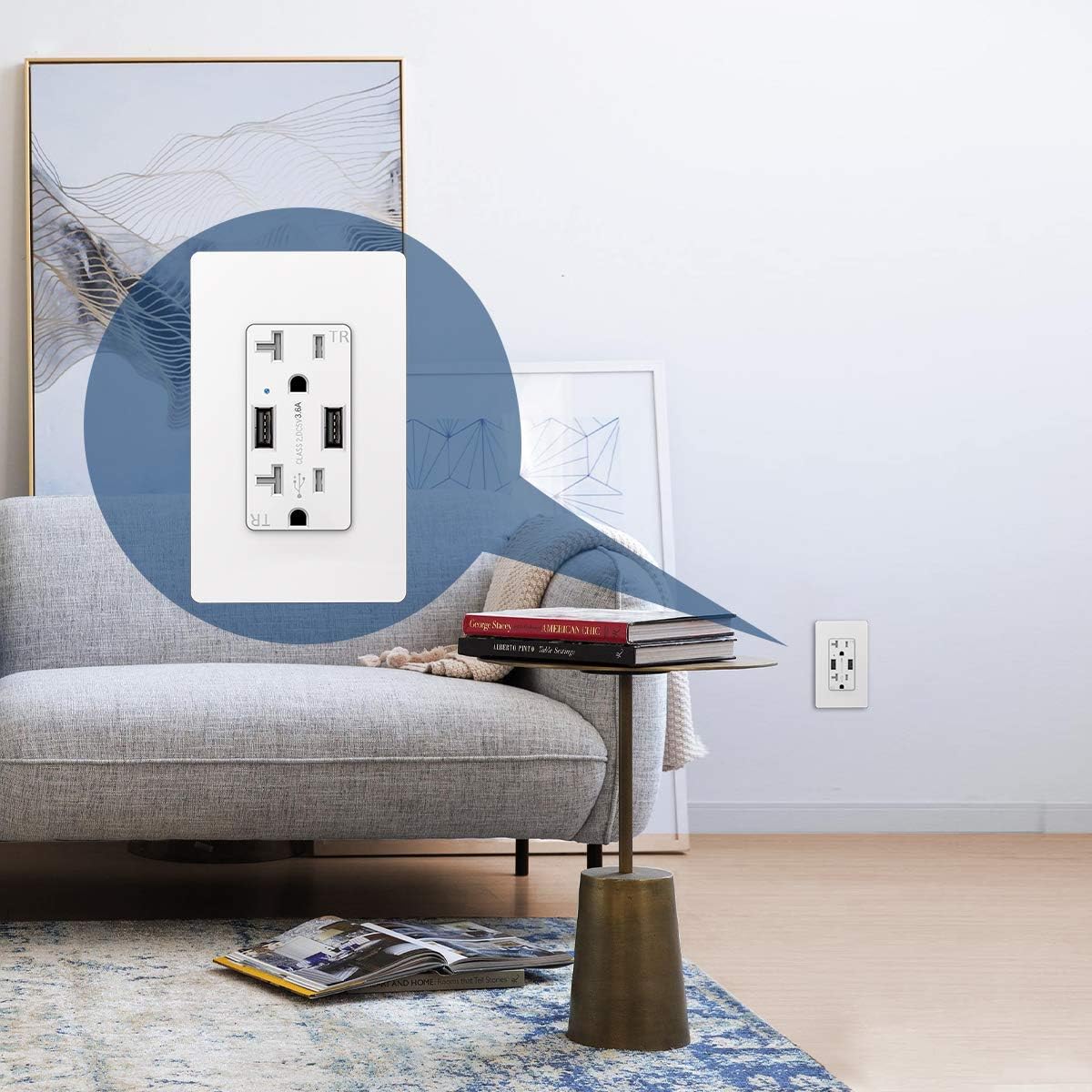 Flash Deals - 50% OFF (10 Pack) CML 20 Amp USB Receptacle Outlet with 3.6A Dual USB Charging Ports and Screwless Wallplate, Tamper Resistant, UL Listed, White Get Discount 70% Price (10 Pack) CML 20 Amp USB Receptacle Outlet with 3.6A Dual USB Charging Ports and Screwless Wallplate, Tamper Resistant, UL Listed, White