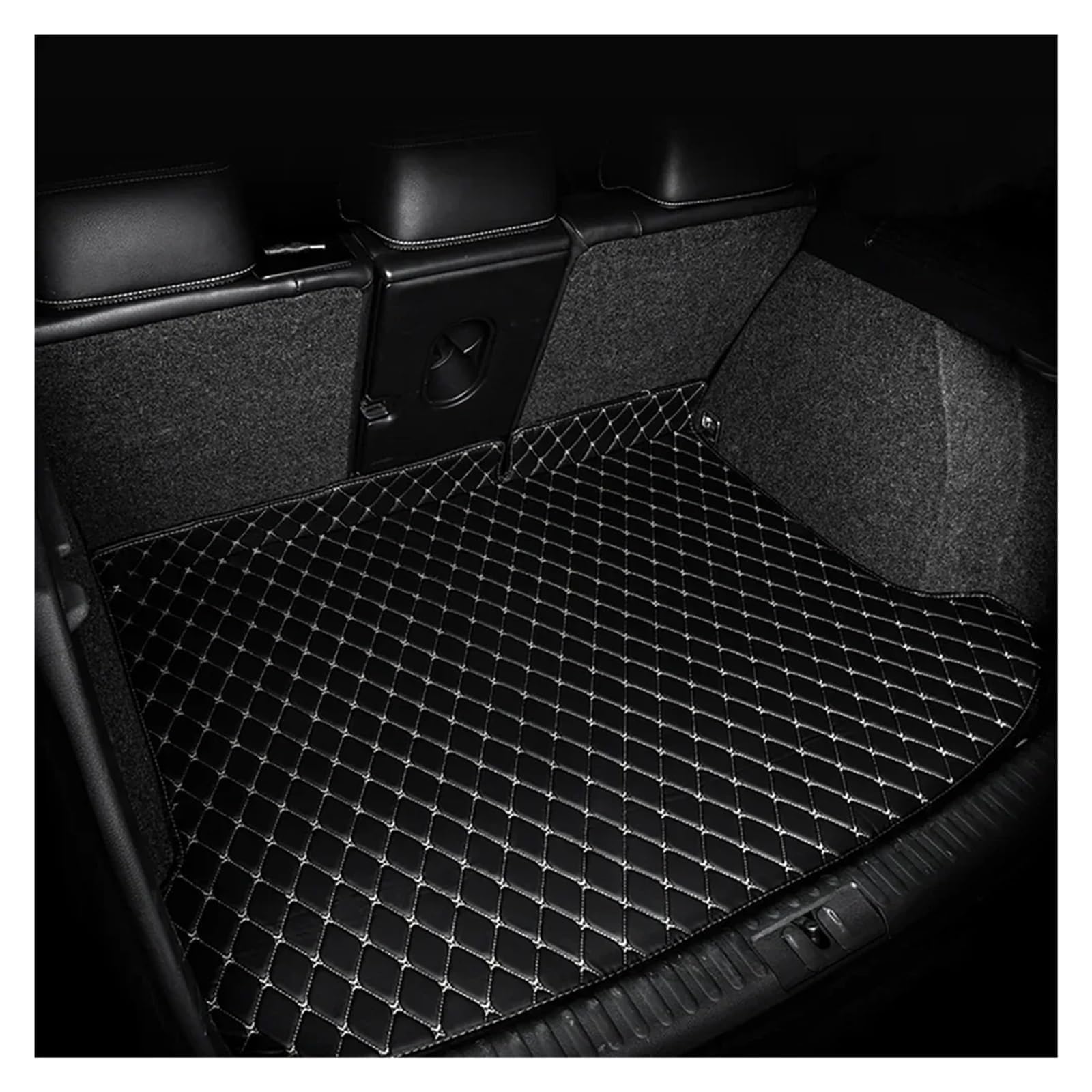 NIKTVEZ Car Leather Boot Liners, for Volkswagen Phaeton 2007-2016 Waterproof Boot Mats Cargo Tray Protector Liners Wear-Resistant Protector Pad Interior Accessories,A