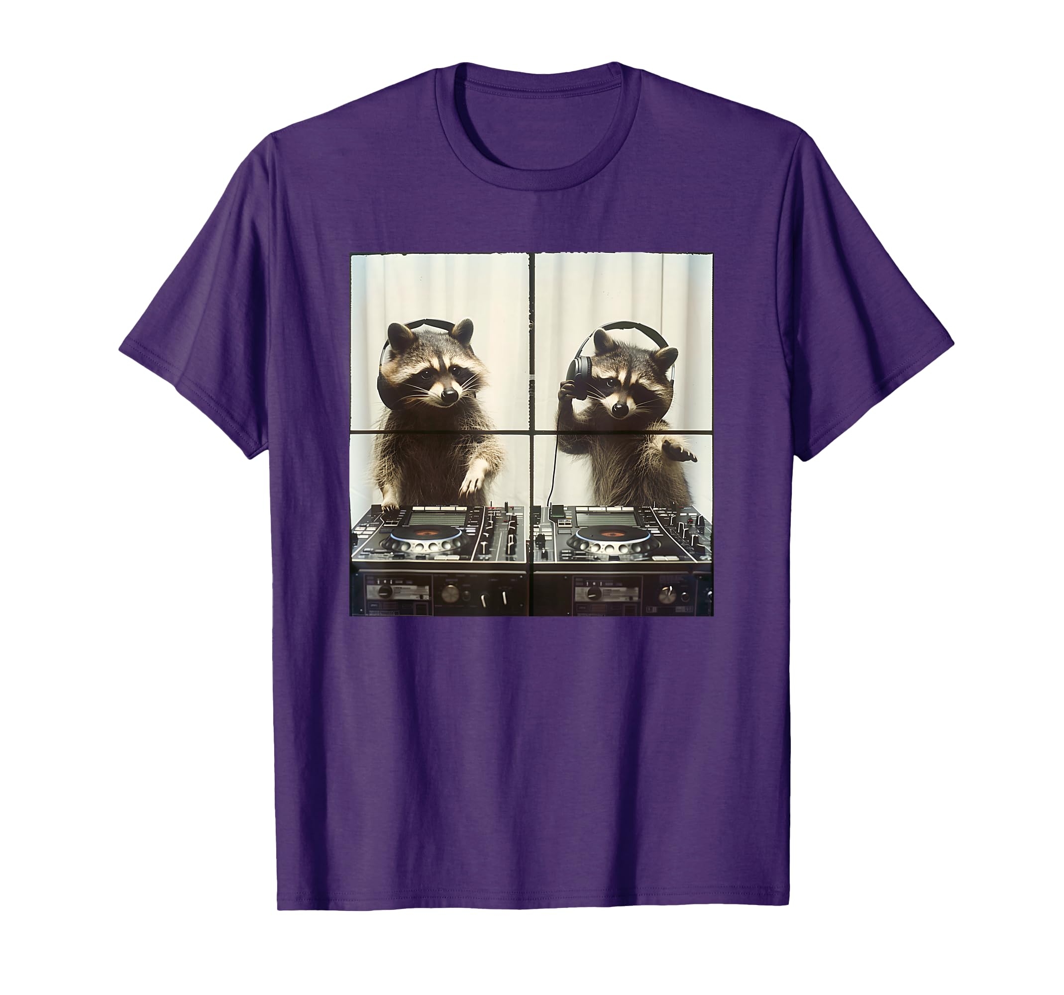 Hip Hop Raccoon Scratching Vinyl Music Raccoon DJ T-Shirt
