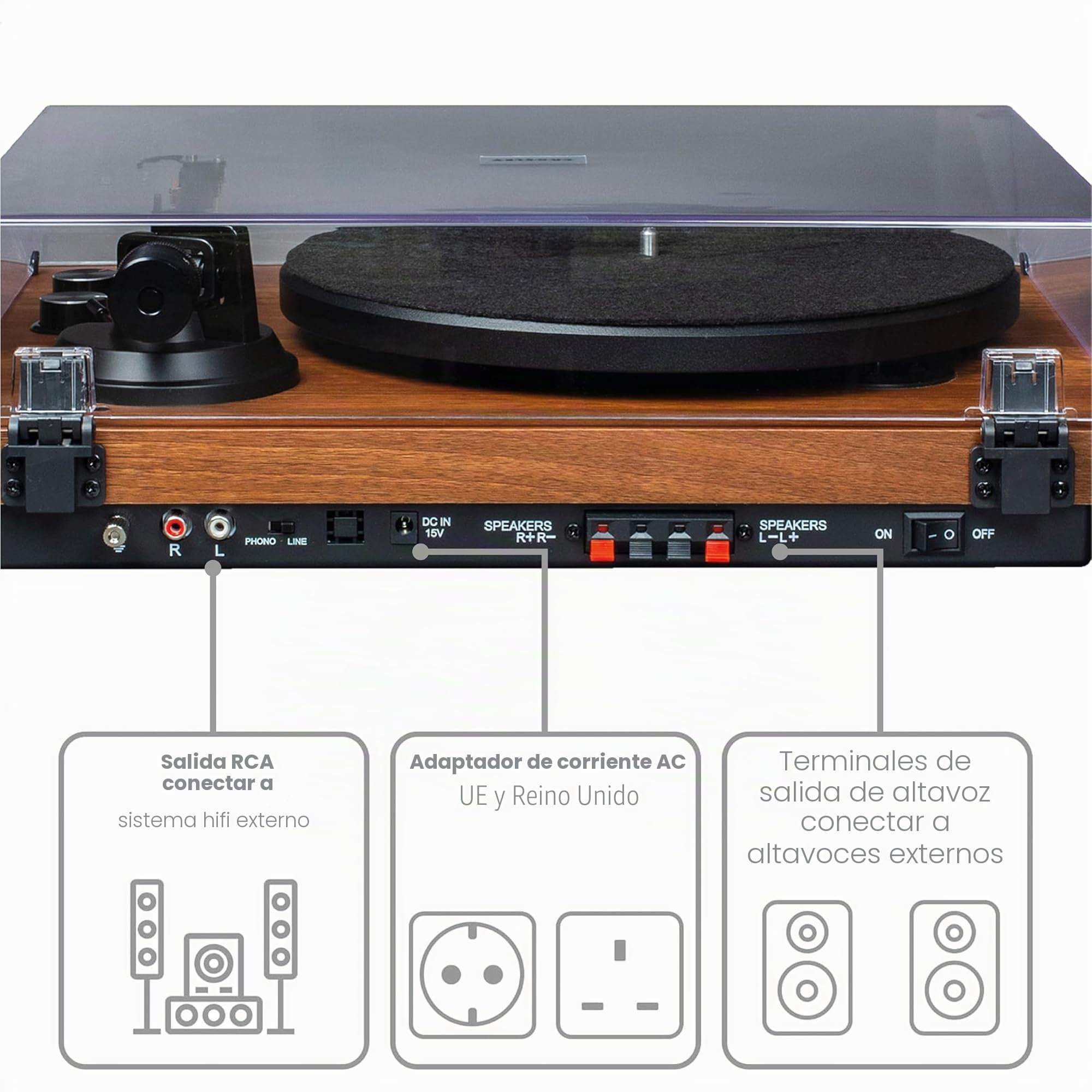 Tocadiscos Crosley C62 Bluetooth Nogal