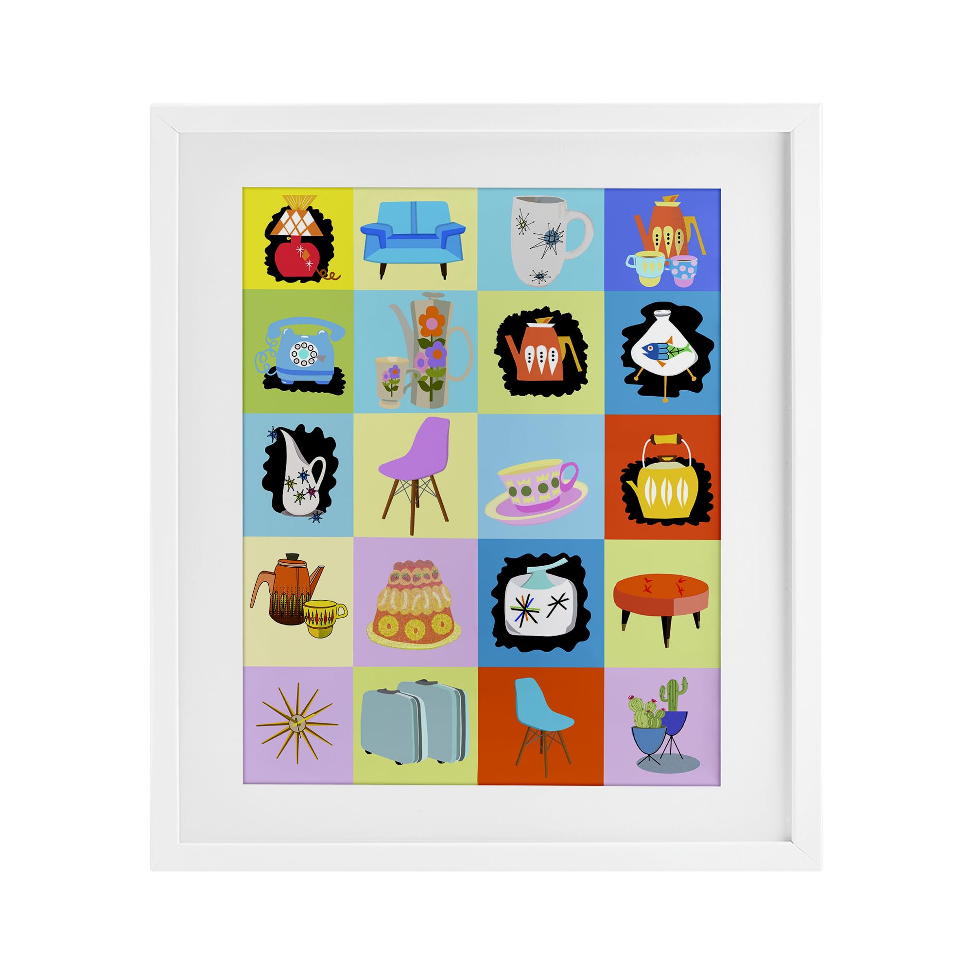 Affiche encadrée rétro Stupell Industries sous verre design vintage 40x33 cm