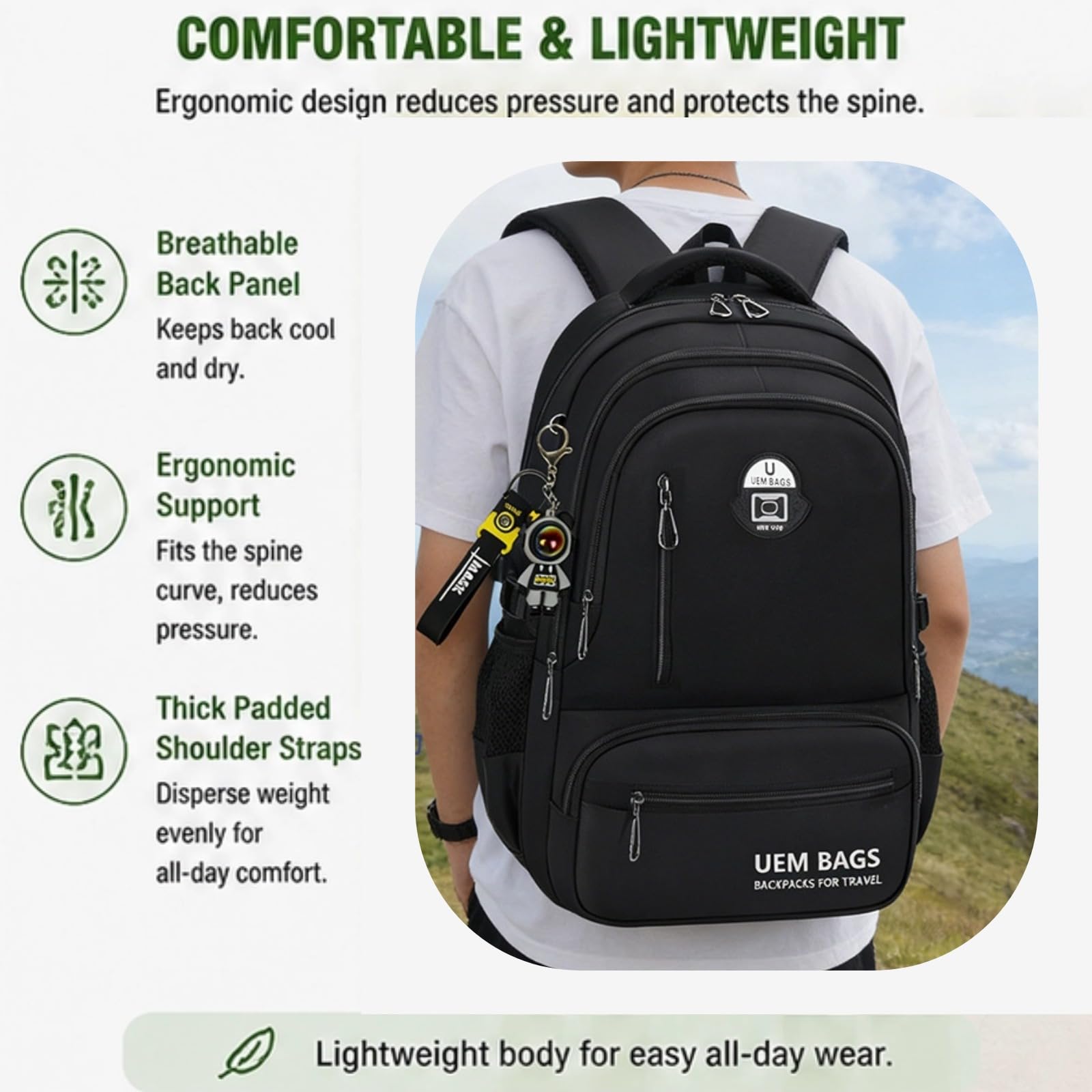 Zaino sportivo minimalista leggero ed elegante zainetto