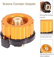 Vista 3 de Camping Stove Adapter Propane to Butane Adapter 1 Lb Propane Tank Input EN417 Lindal Valve Output w/Butane Canister Nozzle Input EN417 Lindal Screw