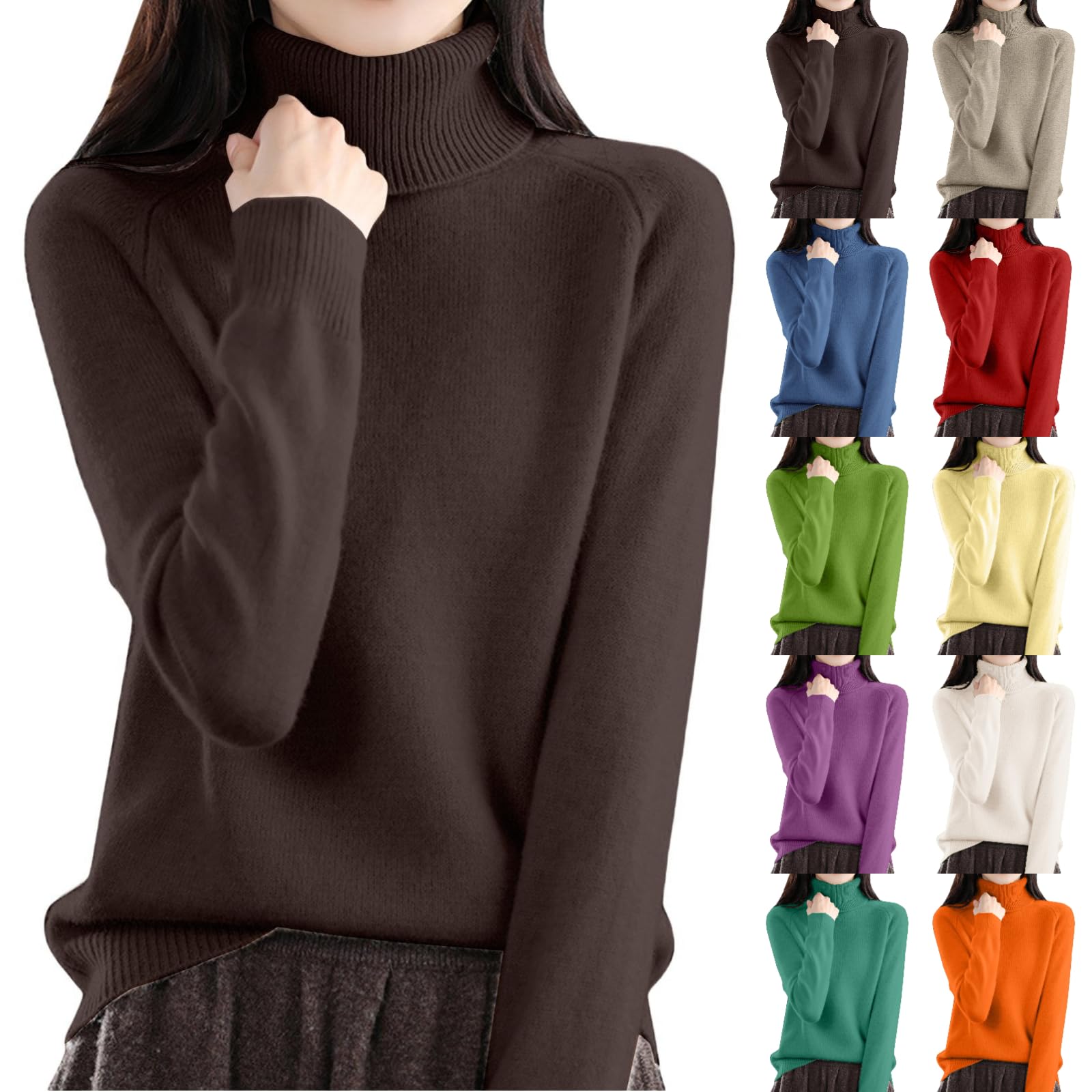 Cozy Cashmere Sweaters for Women Turtleneck Soft Pullover Tops Fall Winter Ladies Dressy Casual Sweater 2025