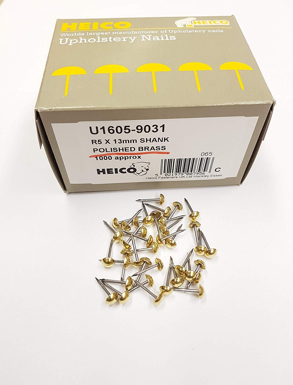Heico 1000 Small Solid Brass 6Mm Upholstery Nails Furniture Studs Pins