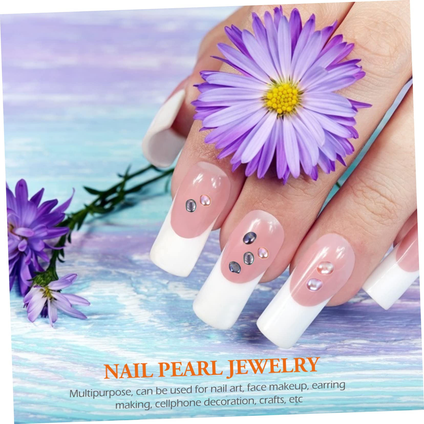 NULYLU Nail Charms Pearls DIY Manicure Decorations Stereoscopic Pearl for Nails Chunky