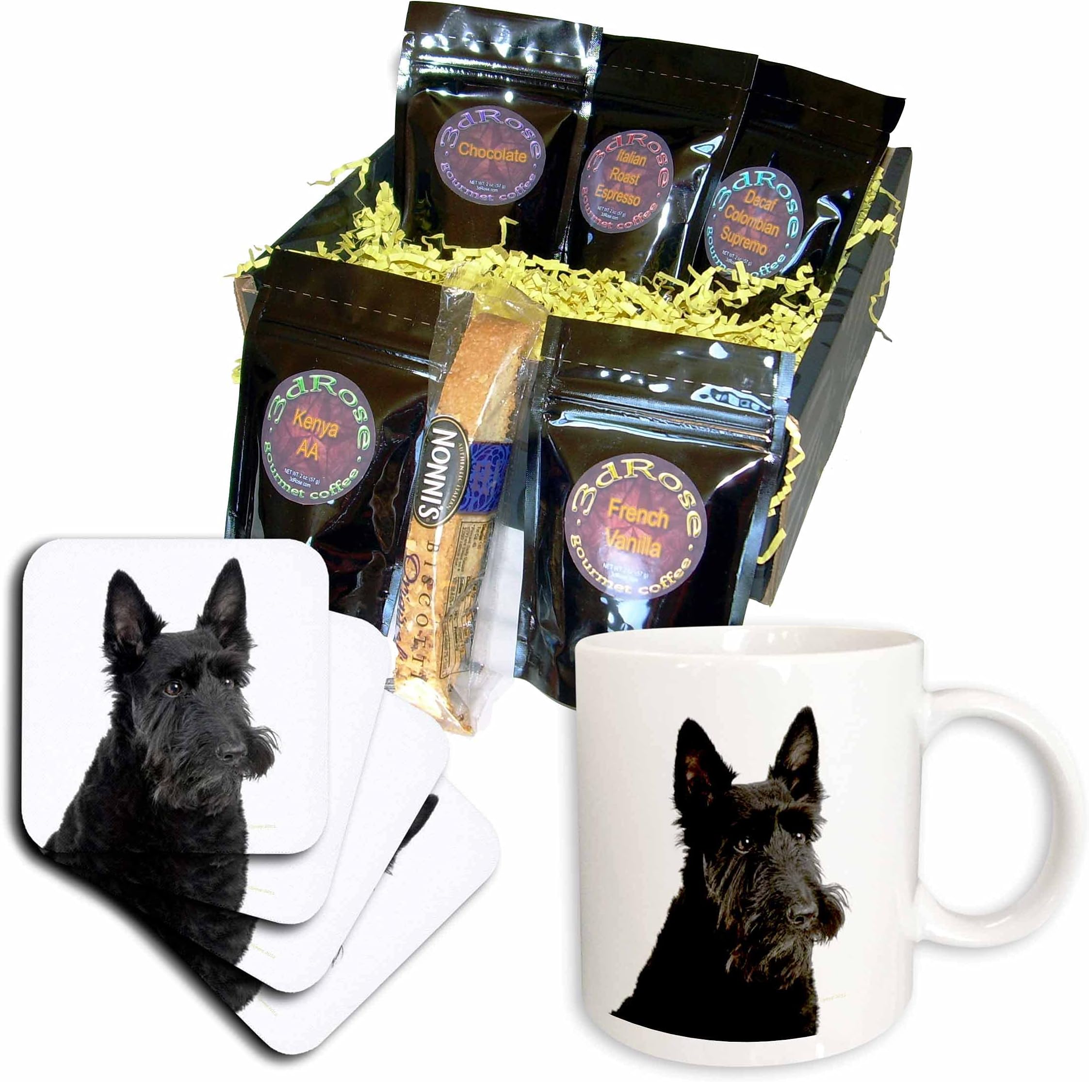 3dRose Scottish Terrier Coffee Gift Basket, Multi