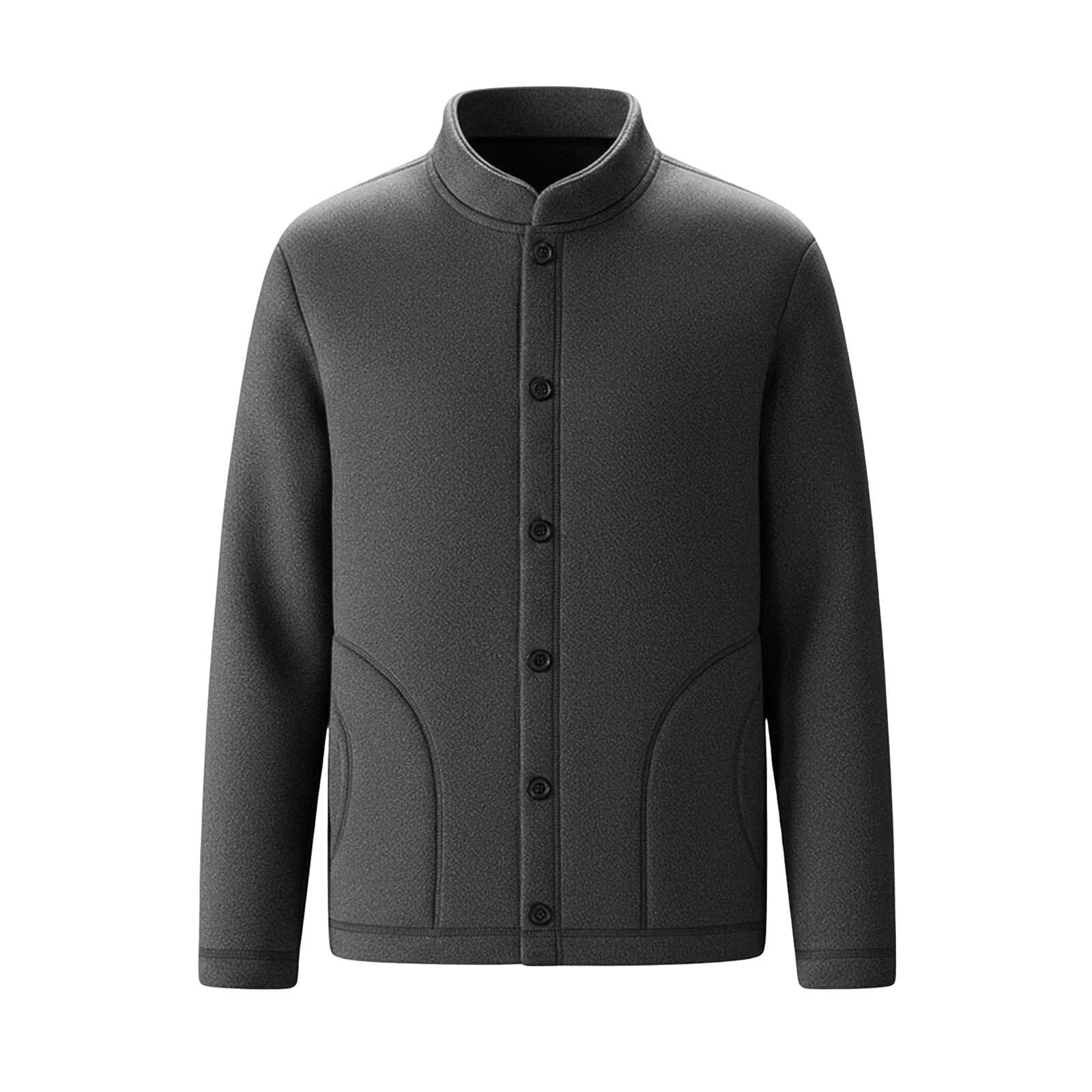 Trachtenjacke Herren, Trachten Strickjacke Langarm Janker mie Knopfleiste Trachtenjanker Leichte Casual Cardigan Stehkragen Locker Warm Trachten Jacke für Oktoberfest Herren Outfit Trachtenmode