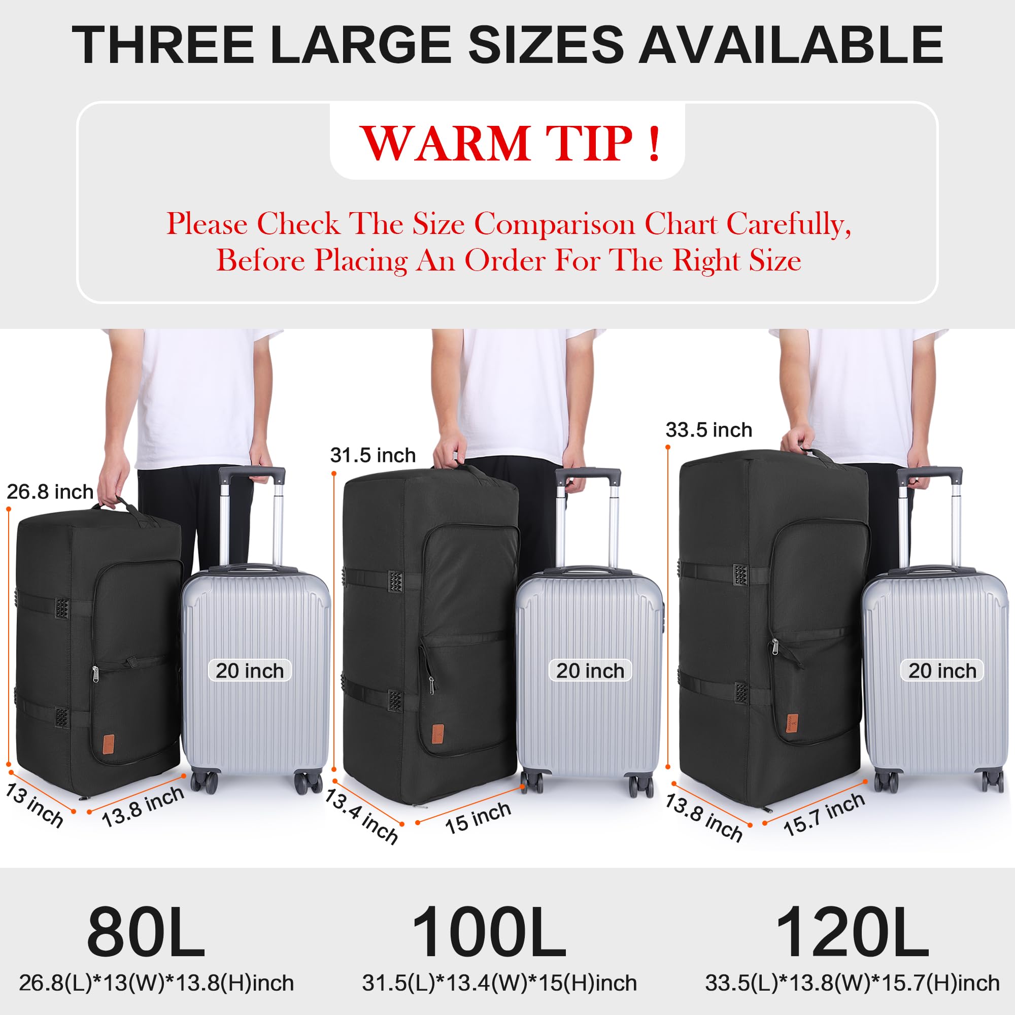 Vogshow 120L Bolsa de Viaje Plegable Grande, Bolsa Ligera Impermeable Plegable Bolsa de Fin de Semana, Bolsa Deporte con Compartimento para Zapatos para Hombres y Mujeres
