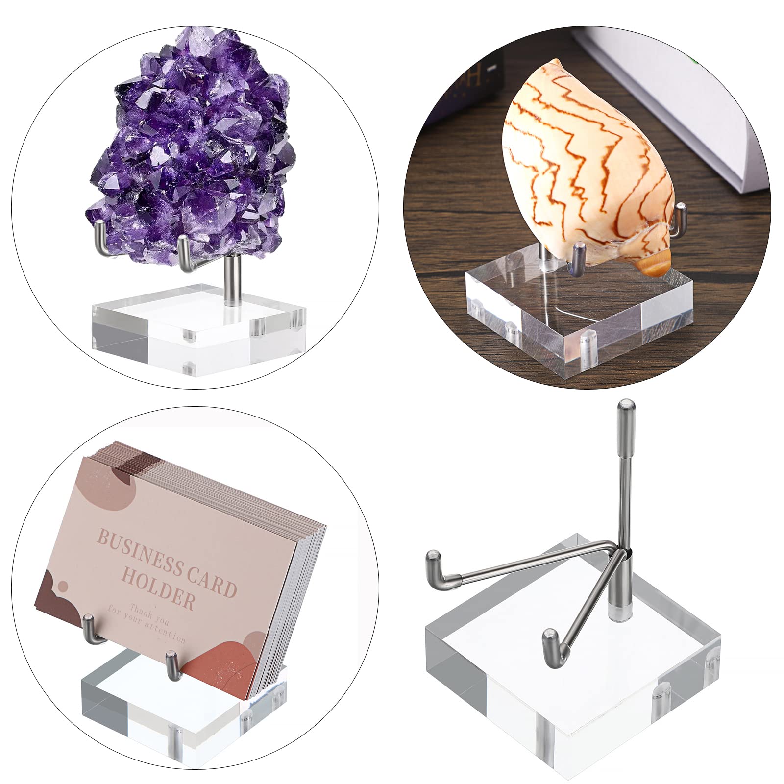 8 Stück Verstellbare Metallarm-Staffeleien Mit Acryl-Basis – Ideal Zum Präsentieren Von Steinen, Bildern & Sammelstücken