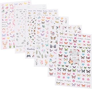 FRCOLOR 6 Folhas De Arte Para Unhas Adesivos De Borboleta Adesivos De Unhas Para Arte De Unhas Adesivos 3D Charme De Manicure Acessórios DIY Dicas De Arte Para Unhas Adesivo De