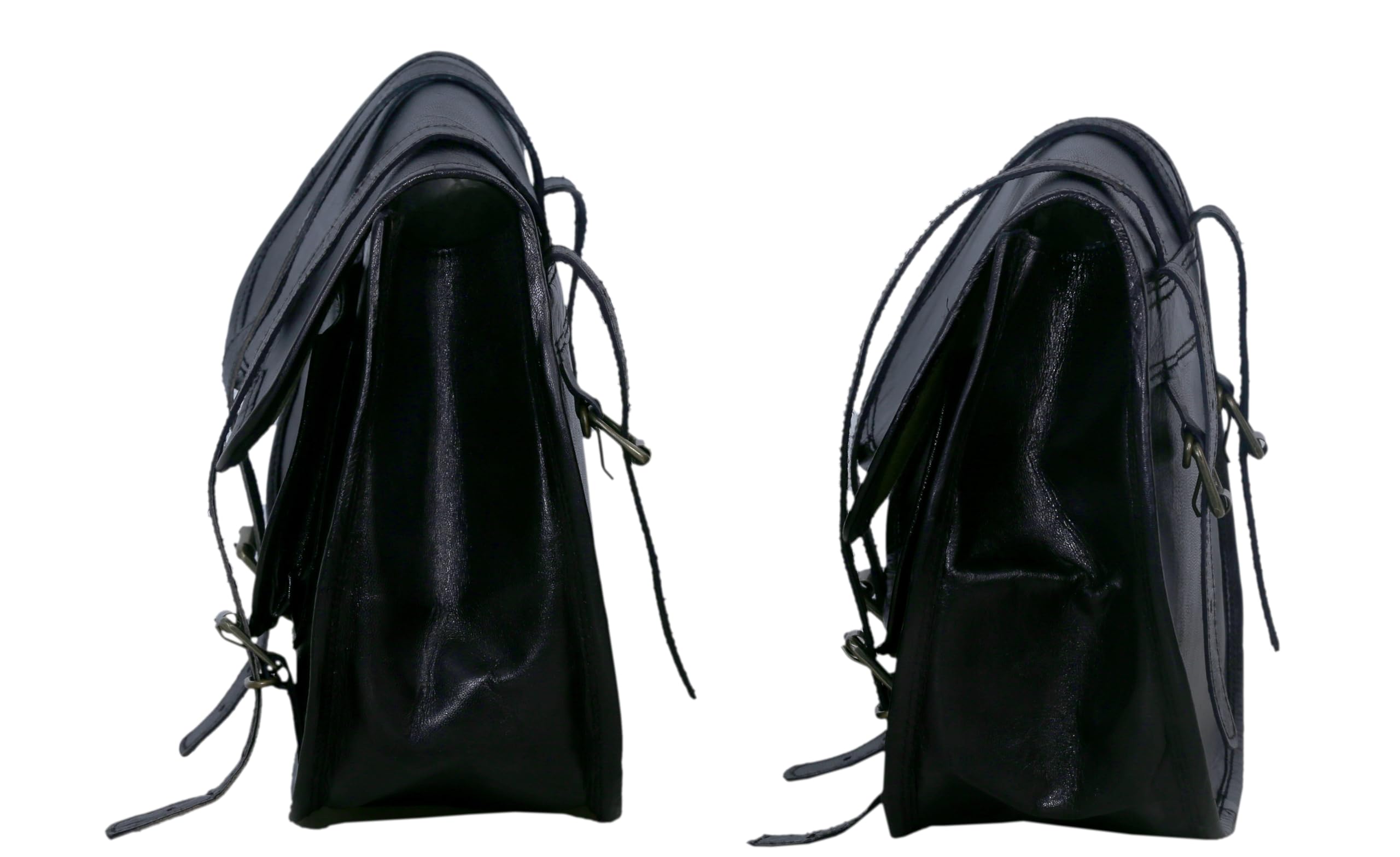 American Blue Borse da sella per moto, tasca laterale per bicicletta, borsa per attrezzi in pelle (2 tasche) (nero)