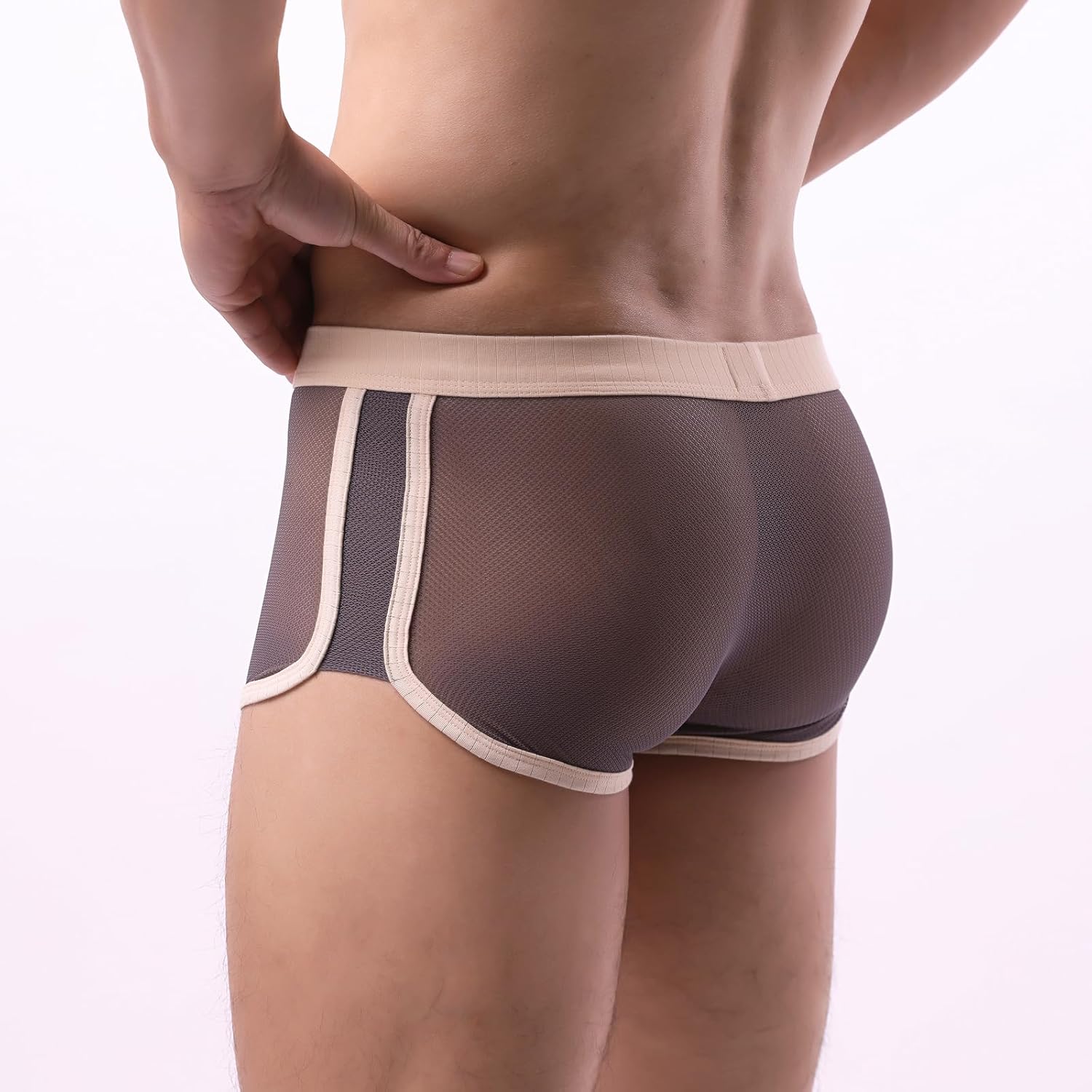 Evankin Men's Sexy Boxer Briefs Breathable Mesh Underwear Low Rise Split Side Arrow Short Pants Trunks Lingerie - Image 5