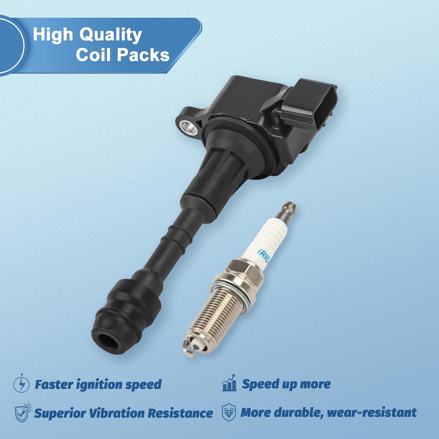 Set of 6 UF349 Ignition Coil Pack and Iridium Spark Plugs Compatible with Nissan Altima Frontier Murano Pathfinder Quest Xterra, Infiniti I35 QX4, Suzuki Equator 3.0L 3.5L 4.0L