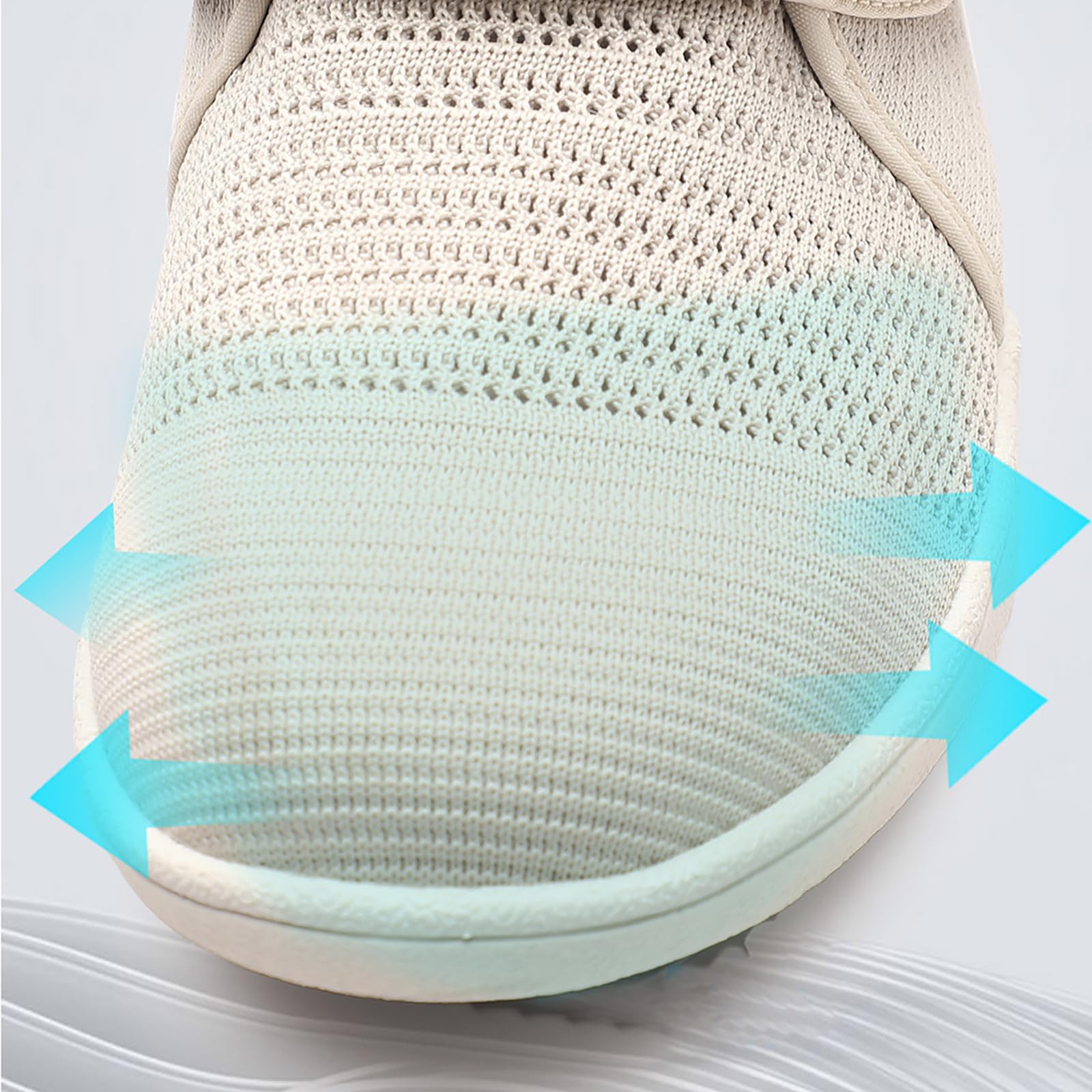 Zapatillas de Mujer Extra Anchas de Malla Transpirable para Caminar - Zapatillas Ligeras Antideslizantes con Correa Ajustable para pies hinchados y Personas Mayores