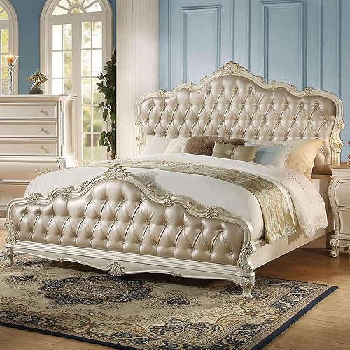 Leather Royal Bed Frame Queen - French Country Bed Frame