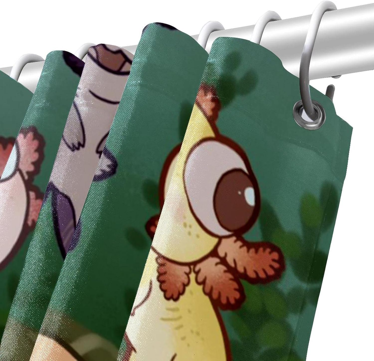 KXO Cartoon Axolotl, Waterproof Shower Curtain and Mat Set Polyester Bathroom Curtain and Rug Set with Hooks 70.8"x70.8"