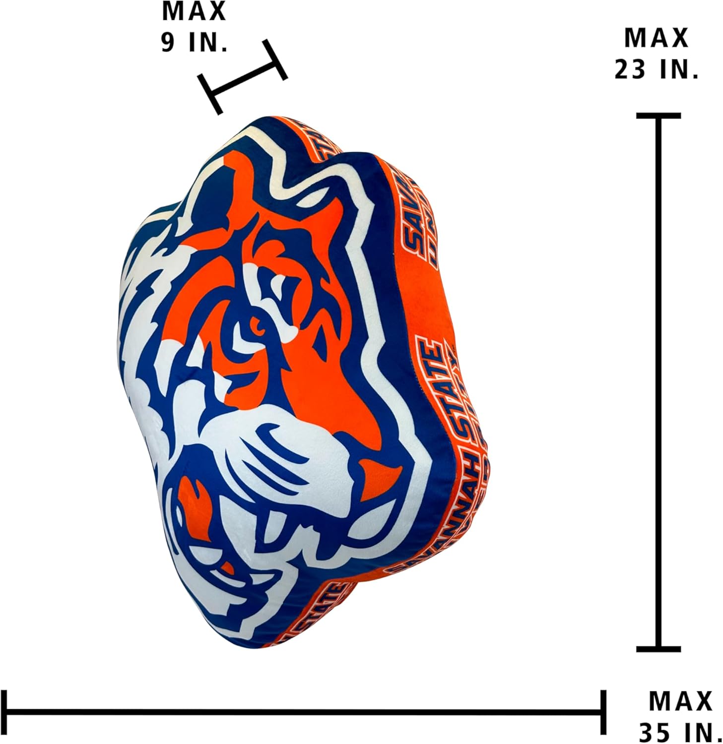FANMATS HBCU Savannah State Tigers XL Puff Plush Pillow – Plush Oversized Decorative Pillow for Couch & Bed
