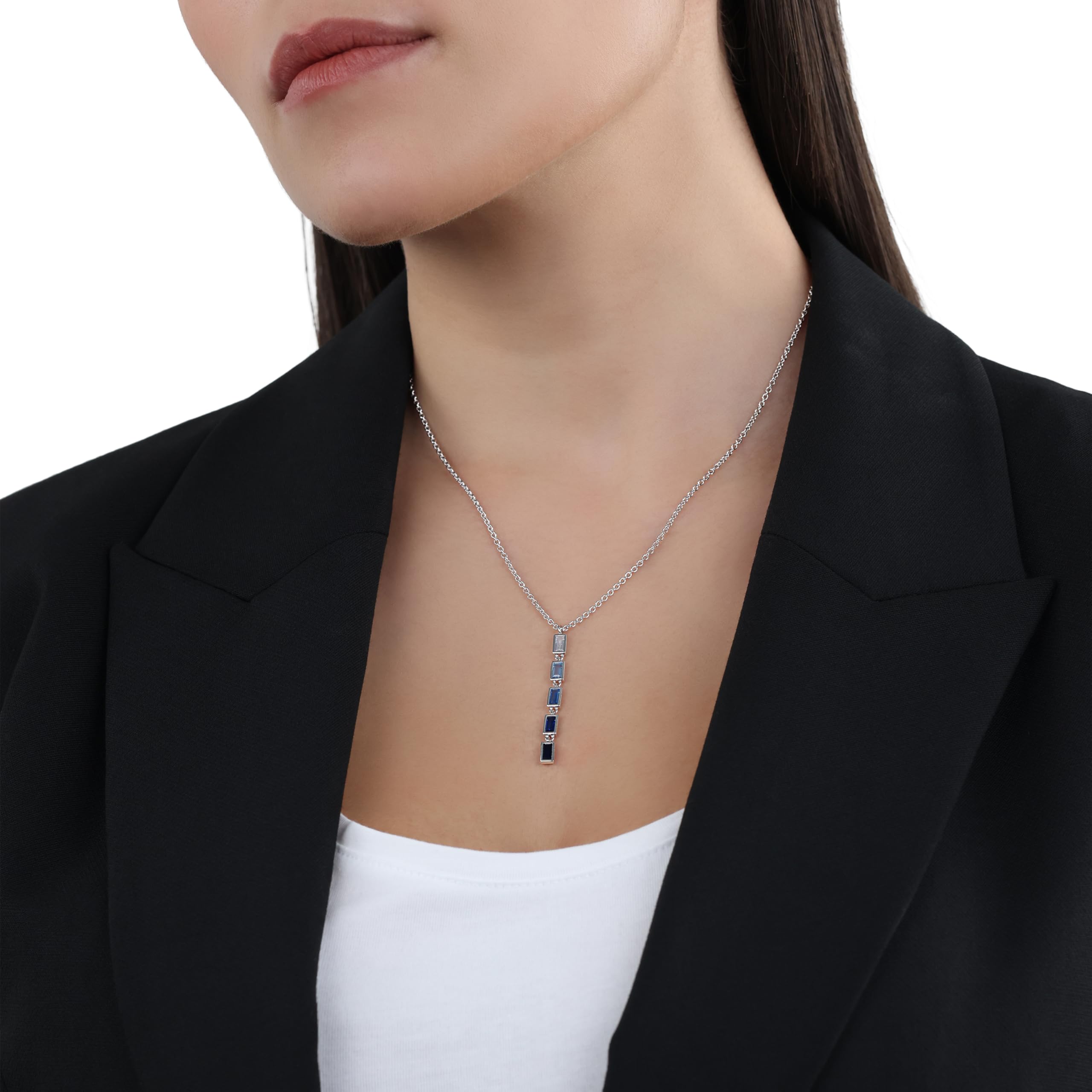 s.Oliver Kette mit Anhänger aus 925 Sterling Silber für Damen, Halsschmuck, mit Zirkonia synth., Kommt in Schmuck Geschenk Box