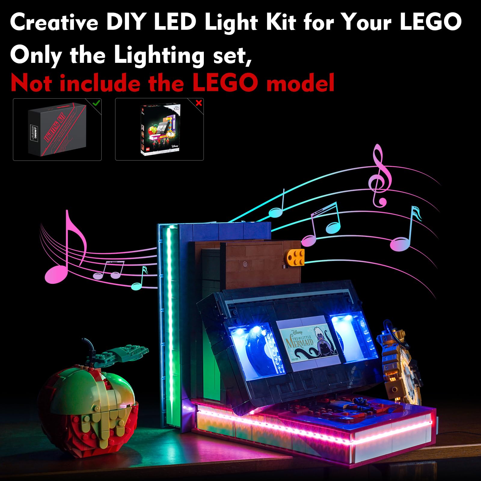 Led Light Kit for Lego Disney Villain Icons Led Lighting Set for Lego 43227 - Music Version - Image 2