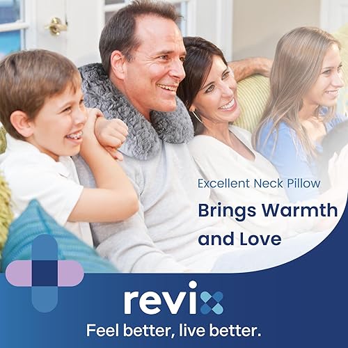 Miniatura 8 de REVIX Calentador de cuello para microondas, almohada térmica para el cuello con linaza, almohadilla térmica húmeda para hombros, almohadilla térmica