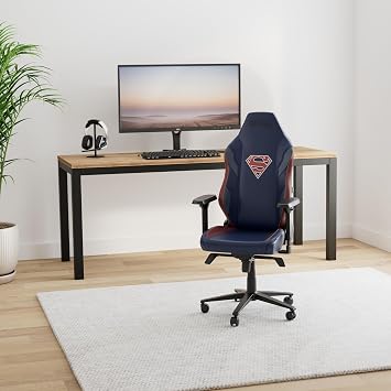 Secretlab Titan Evo Superman Gaming Chair - Reclining - Ergonomic & Comfortable Computer Chair with 4D Armrests - Magnetic Head Pillow & 4-Way Lumbar Support - Blue/Red - Leatherette