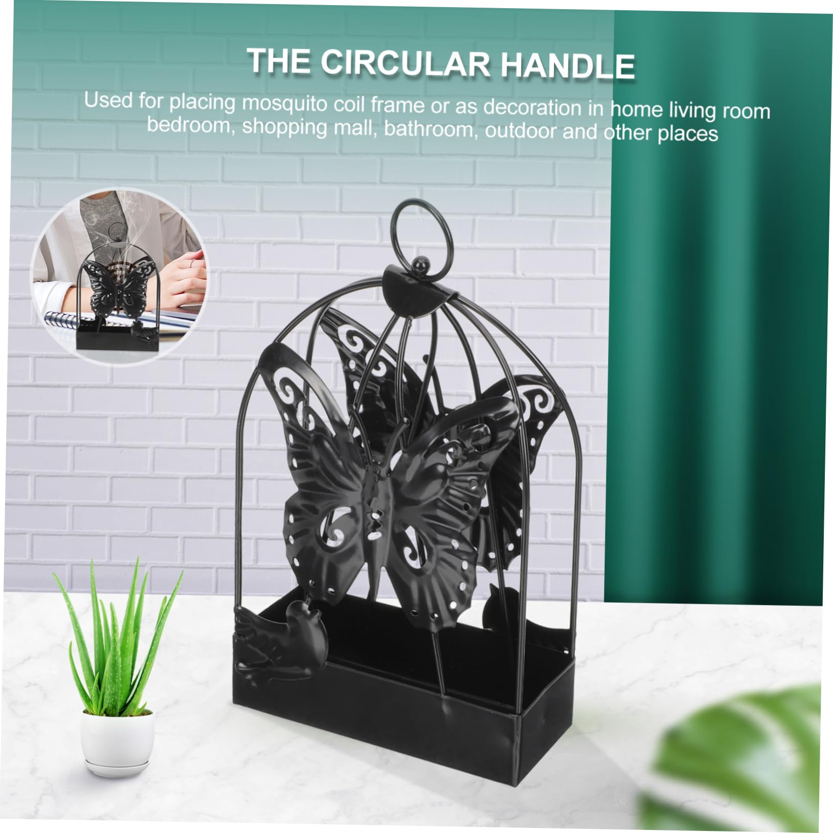 Cabilock 5 Pz Porta zanzariera trappole porta bobina staffa della bobina titolare appeso Porta lumache airsmoke posacenere posaceneri cremagliera Ornamento desktop ferro da stiro Black