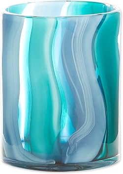 Zingz & Thingz Decorative Glass Vase, Small Blue Cylinder, 5.5x5.5x6.5
