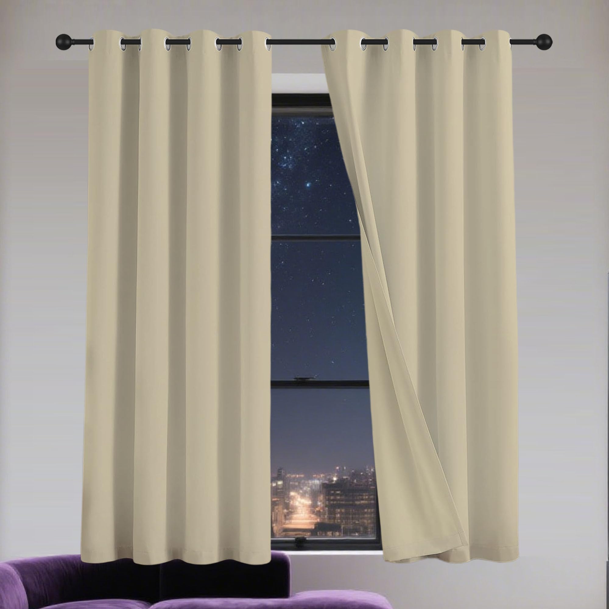 Rideau anti chaleur occultant pour bloquer la lumière de la chambre