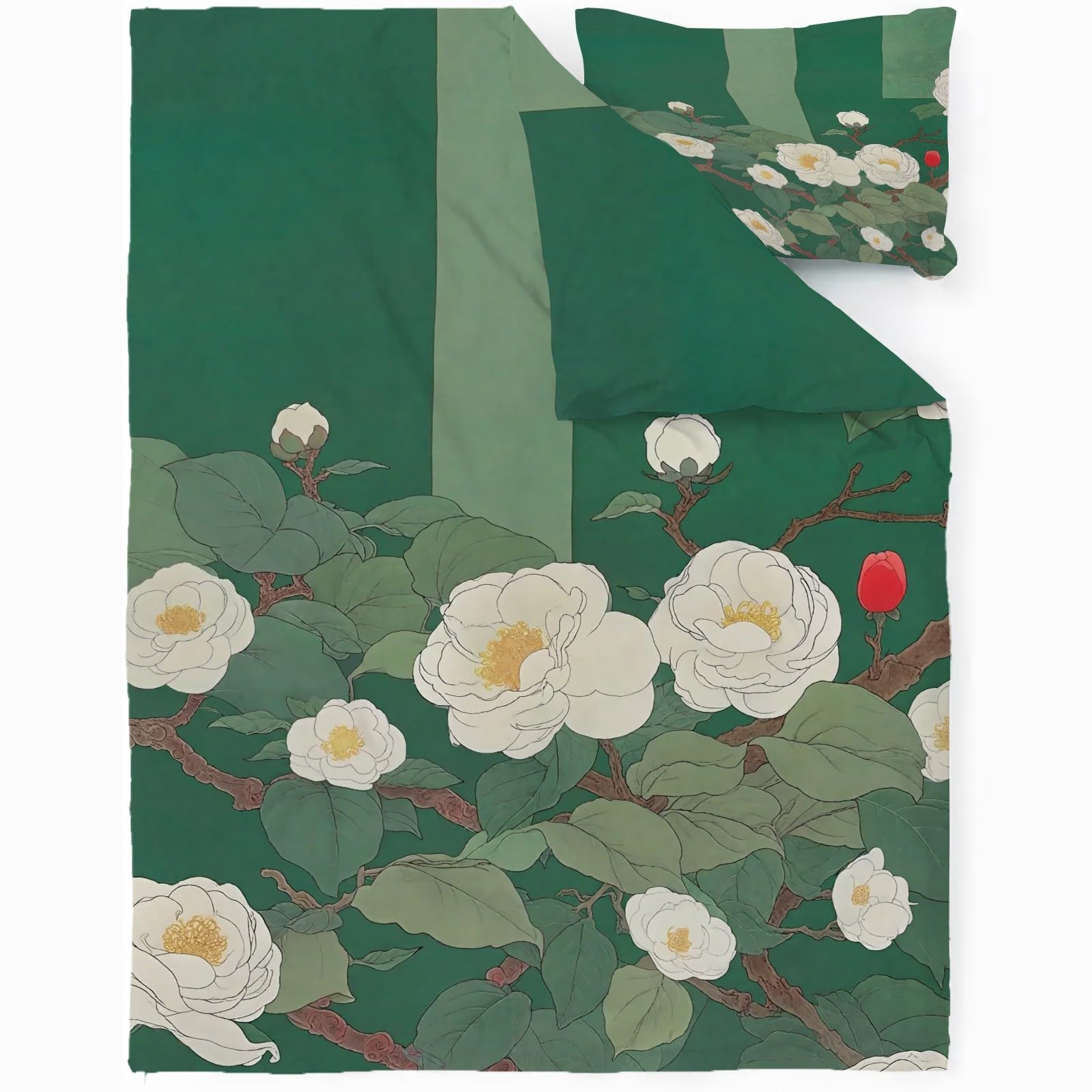 Poszwa na kołdrę 240 x 260 kwiatów zestaw pościeli 260x240 Dorosły białe kwiaty pościel Miękka oddychająca mikrofibra z zamkiem błyskawicznym i 2 poszewkami na poduszki 65x65 cm
