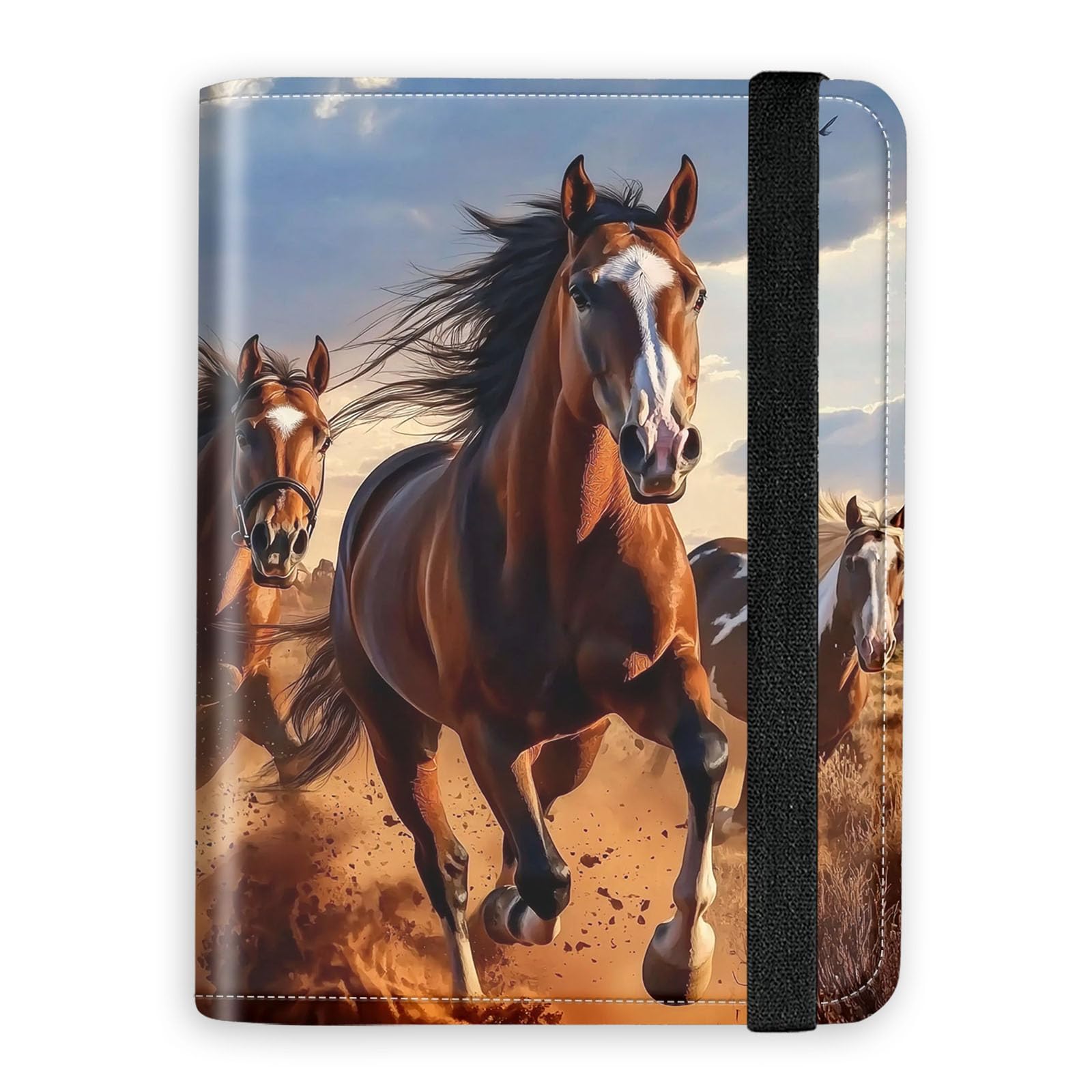 KUJKBFWJ Three Brown Horses - RFID Blocking Passport Holder Wallet - Premium Leather Travel Accessories for Women & Men, Secure Card Case Organizer