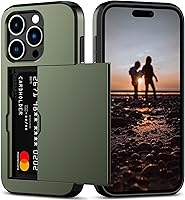 Vista 59 de Nvollnoe Compatible con iPhone 15 Funda con ranura para tarjetas, resistente, protectora de doble capa, a prueba de golpes, ranura oculta