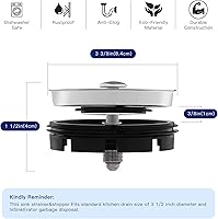 Vista 5 de CLEESINK Kitchen Sink Strainer and Stopper Combo for Standard 3-3/8 Inch Drain