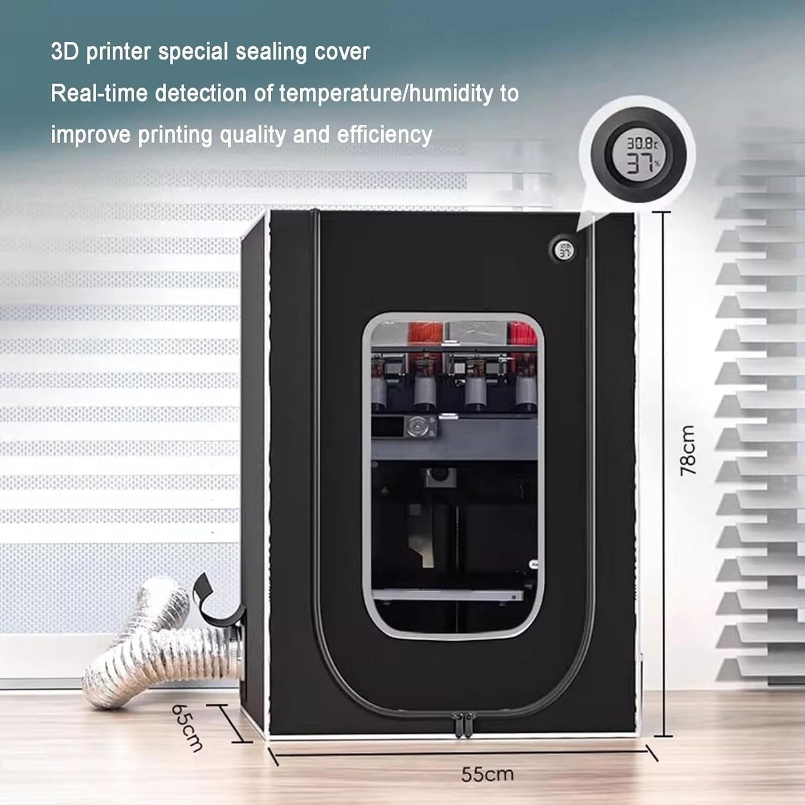 Custodia for stampante 3D con kit di ventilazione e luce LED for la stampa
