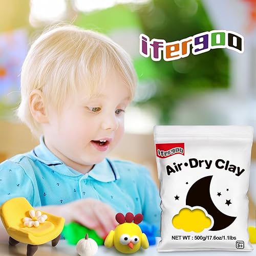 Miniatura 4 de Ifergoo Arcilla de modelado amarilla al aire seco, para cosplay moldeable, secado al aire, arcilla de moldeo blanda para proyectos de arte y