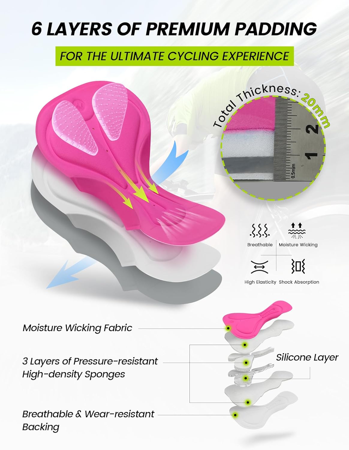 Nepest Padded Bike Shorts Women Cycling Underwear 4D Gel Padding & Pockets Bicycle Biking Biker Shorts Road Mountain - Image 3